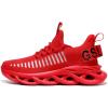 imageGSLMOLN Womens Walking Shoes Mesh Non Slip Gym Sports Casual Fashion SneakersRed2