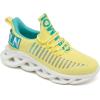 imageGSLMOLN Womens Walking Shoes Mesh Non Slip Gym Sports Casual Fashion SneakersYellowBlue