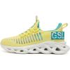 imageGSLMOLN Womens Walking Shoes Mesh Non Slip Gym Sports Casual Fashion SneakersYellowBlue