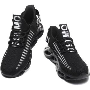 imageGSLMOLN Womens Walking Shoes Mesh Non Slip Gym Sports Casual Fashion SneakersBlack2