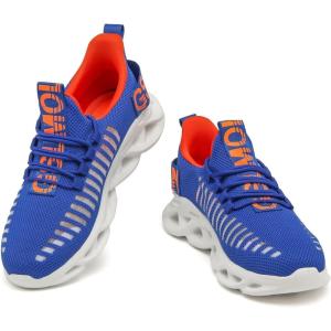 imageGSLMOLN Womens Walking Shoes Mesh Non Slip Gym Sports Casual Fashion SneakersBlueOrange