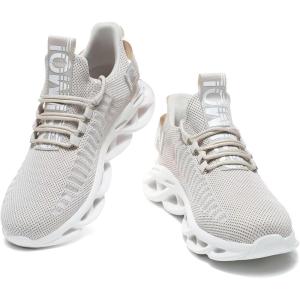 imageGSLMOLN Womens Walking Shoes Mesh Non Slip Gym Sports Casual Fashion SneakersGreyb