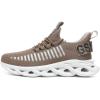 imageGSLMOLN Mens Slip on Breathable Walking Shoes Ultra Lightweight Casual Sport Gym Fashion SneakersKhakia