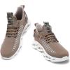 imageGSLMOLN Mens Slip on Breathable Walking Shoes Ultra Lightweight Casual Sport Gym Fashion SneakersKhakia