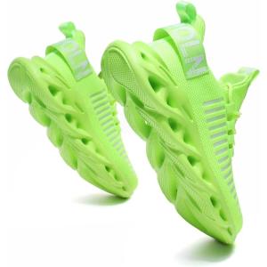 imageGSLMOLN Mens Slip on Breathable Walking Shoes Ultra Lightweight Casual Sport Gym Fashion SneakersFluorescentGreen2