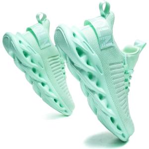 imageGSLMOLN Mens Slip on Breathable Walking Shoes Ultra Lightweight Casual Sport Gym Fashion SneakersMint Green2
