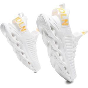 imageGSLMOLN Mens Slip on Breathable Walking Shoes Ultra Lightweight Casual Sport Gym Fashion SneakersWhite2
