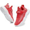 imageGSLMOLN Boys Girls Tennis Breathable Slip on Shoes School Casual WalkingRunning Sports Kids SneakersRedb
