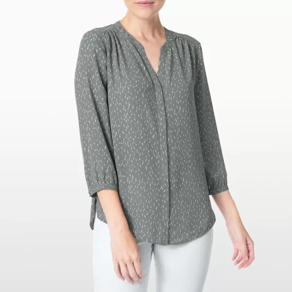 NYDJ Women's 3/4 Sleeve Pintuck Blouse