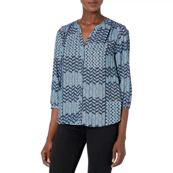 NYDJ Women's 3/4 Sleeve Pintuck Blouse