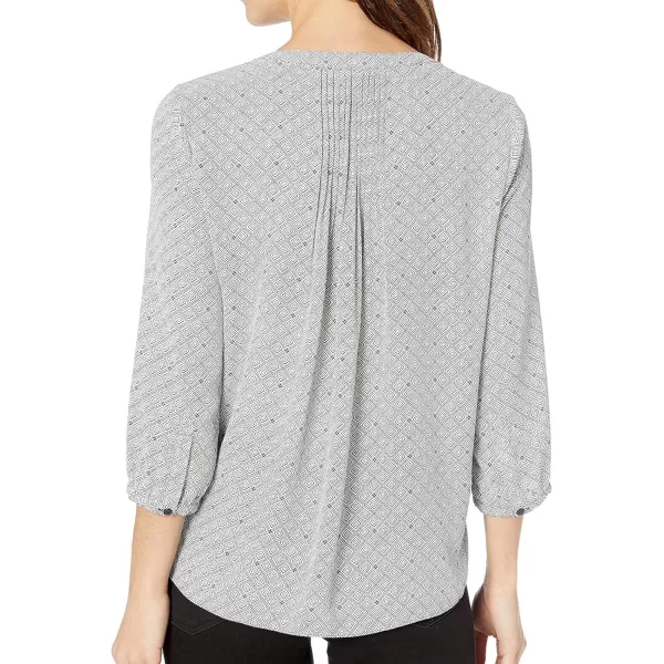 NYDJ Women's 3/4 Sleeve Pintuck Blouse