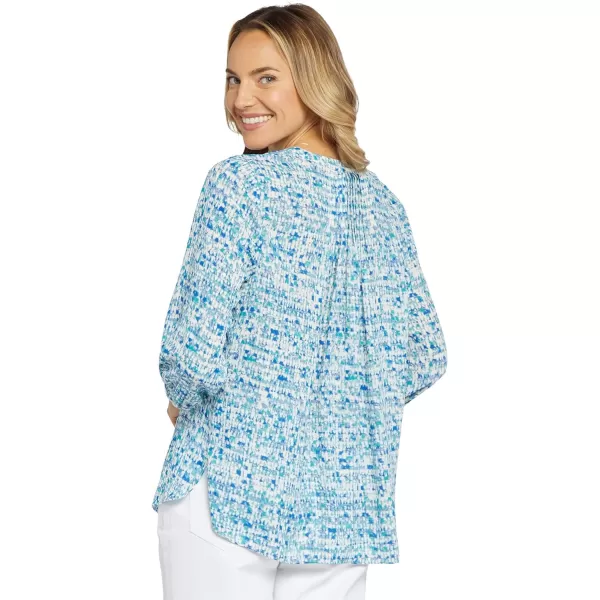 NYDJ Women's 3/4 Sleeve Pintuck Blouse
