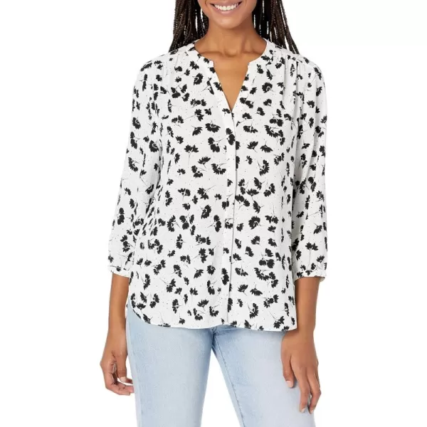 NYDJ Women's 3/4 Sleeve Pintuck Blouse
