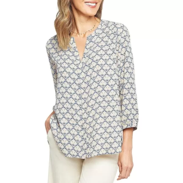 NYDJ Women's 3/4 Sleeve Pintuck Blouse
