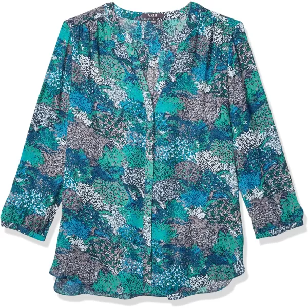 NYDJ Women's 3/4 Sleeve Pintuck Blouse