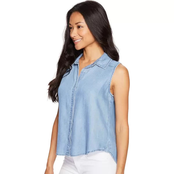 NYDJ Women's Petite Size Vara Indigo Tencel Sleeveless Top