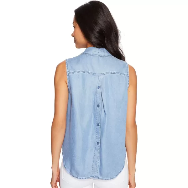 NYDJ Women's Petite Size Vara Indigo Tencel Sleeveless Top