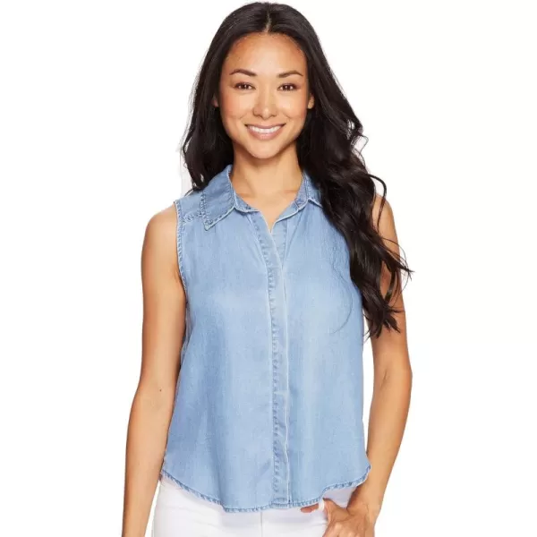 NYDJ Women's Petite Size Vara Indigo Tencel Sleeveless Top