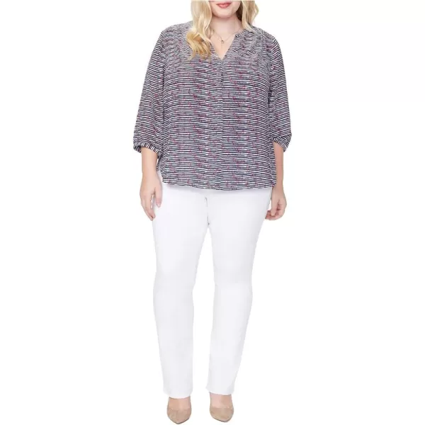 NYDJ Women’s&nbsp;Three-Quarter&nbsp;Sleeve Pintuck Blouse | Classic Lightweight&nbsp;Top