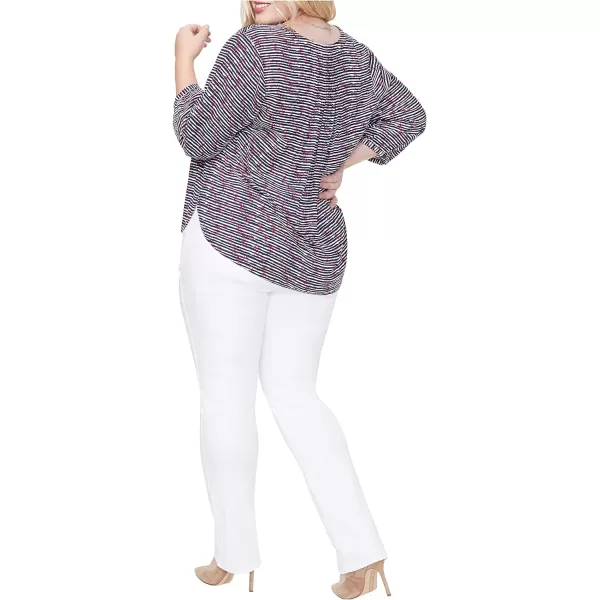 NYDJ Women’s&nbsp;Three-Quarter&nbsp;Sleeve Pintuck Blouse | Classic Lightweight&nbsp;Top