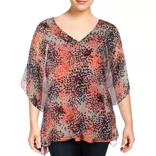 NYDJ Women's Plus Size Chiffon Caftan Popover