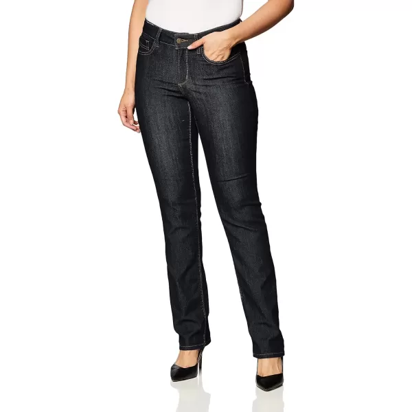 imageNYDJ Womens Marilyn Straight Denim JeanDark Enzyme Contrast Stitching