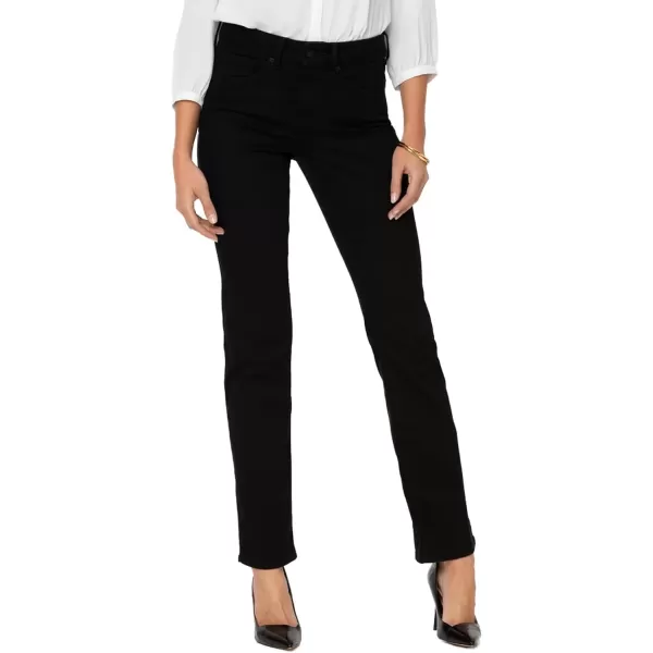 imageNYDJ Womens Petite Marilyn Straight JeanBlackBlack