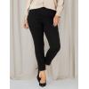 imageNYDJ Womens Plus Size Pull On Skinny Ankle Jean with Side SlitBlack