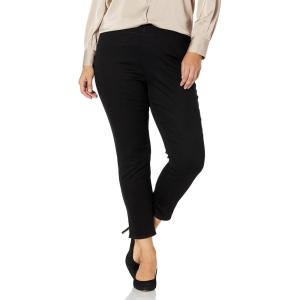 imageNYDJ Womens Plus Size Pull On Skinny Ankle Jean with Side SlitBlack