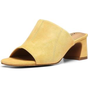 imageNYDJ Womens Comfortable And Designer Slipon Mules In Wedge HeelsSuede Honey Gold