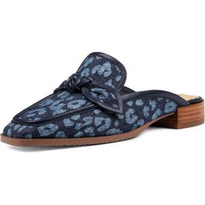imageNYDJ Womens Tillie Loafer Flat MuleLeopard Print Denim