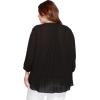 imageNYDJ Womens ThreeQuarter Sleeve Pintuck Blouse  Classic Lightweight TopBlack