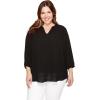 imageNYDJ Womens ThreeQuarter Sleeve Pintuck Blouse  Classic Lightweight TopBlack