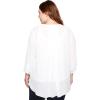 imageNYDJ Womens ThreeQuarter Sleeve Pintuck Blouse  Classic Lightweight TopOptic White