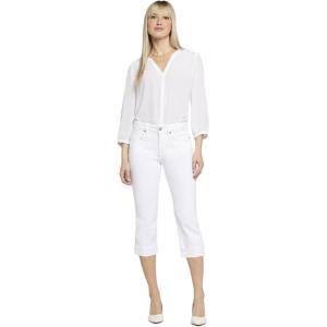 imageNYDJ Womens Marilyn Straight Crop Cuff Jeans  Cropped Slimming JeansOptic White