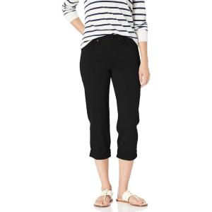 imageNYDJ Womens Marilyn Straight Crop Cuff Jeans  Cropped Slimming JeansPure BlackBlack