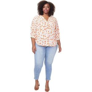 imageNYDJ Womens ThreeQuarter Sleeve Pintuck Blouse  Classic Lightweight TopSweethearts