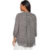 imageNYDJ Womens 34 Sleeve Pintuck BlouseClambake Black