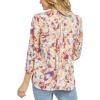 imageNYDJ Womens 34 Sleeve Pintuck BlouseFallen Leaf