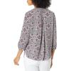 imageNYDJ Womens 34 Sleeve Pintuck BlouseFull Bloom Mosaic Pink Dusk