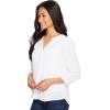 imageNYDJ Womens Petite Size 34 Sleeve Pintuck BlouseOptic White
