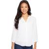 imageNYDJ Womens Petite Size 34 Sleeve Pintuck BlouseOptic White