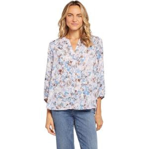 imageNYDJ Womens 34 Sleeve Pintuck BlouseBecca Bouquet