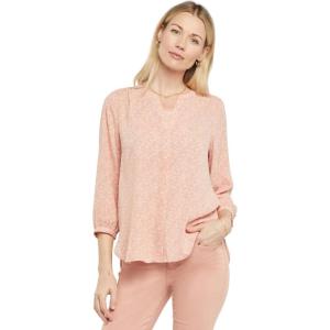 imageNYDJ Womens 34 Sleeve Pintuck BlouseDesert