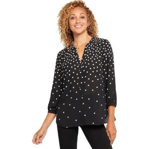 imageNYDJ Womens 34 Sleeve Pintuck BlousePercy Dot