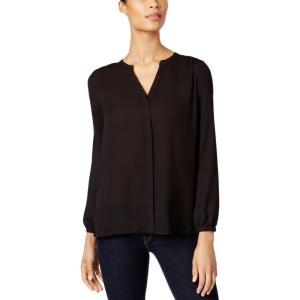 imageNYDJ Womens Petite Size 34 Sleeve Pintuck BlouseBlack