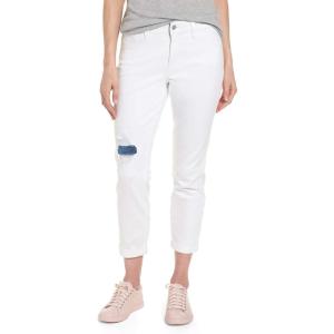 imageNYDJ Womens Petite Size Alina Skinny Convertible Ankle JeansDestructed White