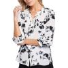 imageNYDJ Womens Pintuck Blouse 34 SleeveLotus Leaf