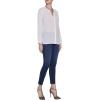 imageNYDJ Womens Pintuck Blouse 34 SleeveOptic White