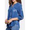 imageNYDJ Womens Pintuck Blouse 34 SleeveVerona Park